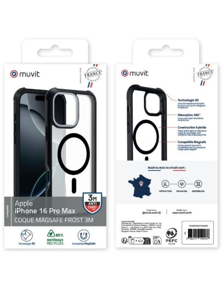 COQUE MAGSAFE 3M MAT FROST NOIR IPHONE 16 PRO MAX