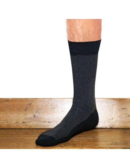 Nos mi-chaussettes "Les Millerayes" noir/gris - Maison Broussaud