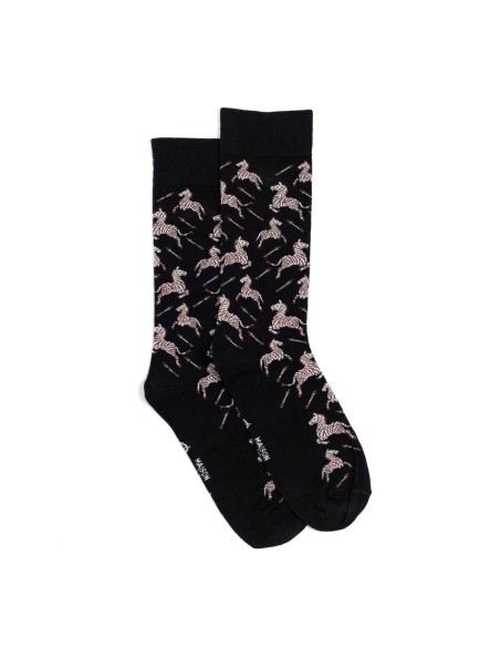 Nos chaussettes homme "Les Zèbres" noir - Maison Broussaud