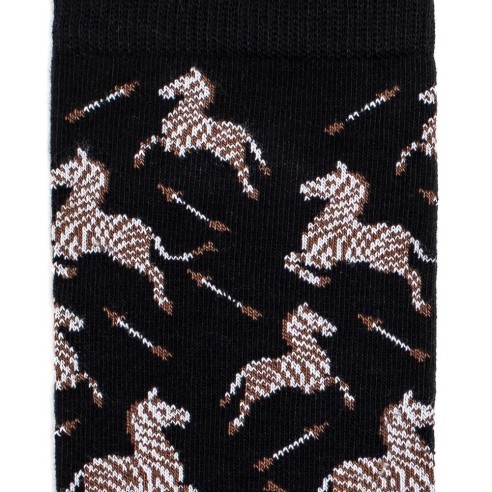 Nos chaussettes homme "Les Zèbres" noir - Maison Broussaud