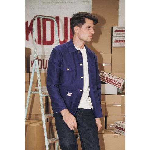 Veste Droite Bleu Homme Made in France - Kidur