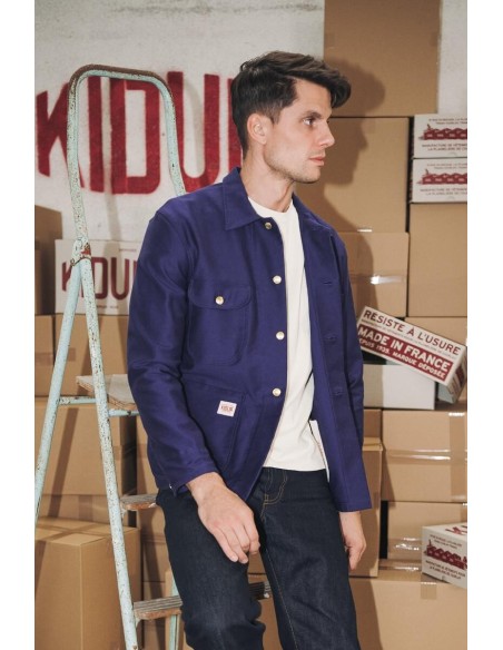 Veste Droite Bleu Homme Made in France - Kidur