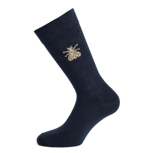 Chaussettes marines et dorées motif abeille - Collection Napoléon
