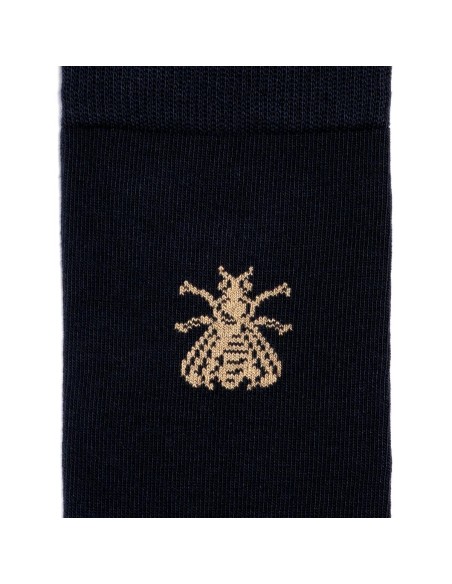 Chaussettes marines et dorées motif abeille - Collection Napoléon