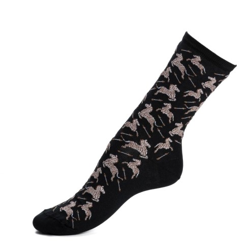 Nos chaussettes femme "Les Zèbres" noir - Maison Broussaud