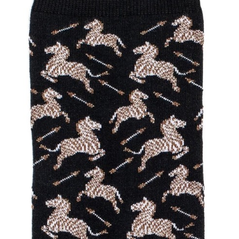 Nos chaussettes femme "Les Zèbres" noir - Maison Broussaud
