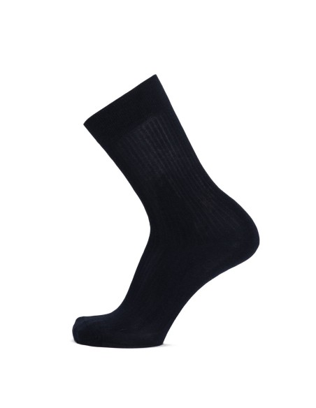 Nos chaussettes "Les côtelées fines" en noir - Maison Broussaud