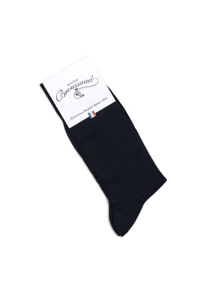 Nos chaussettes "Les côtelées fines" en noir - Maison Broussaud
