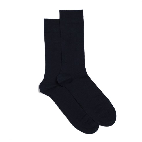 Nos chaussettes "Les côtelées fines" en noir - Maison Broussaud