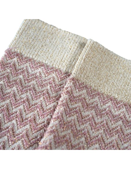 Nos chaussettes "Les Chevrons" en Rose - Maison Broussaud