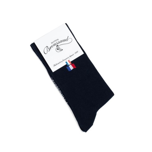 Nos mi-chaussettes "Les Drapeaux" marine - Maison Broussaud