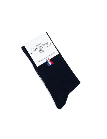 Nos mi-chaussettes "Les Drapeaux" marine - Maison Broussaud