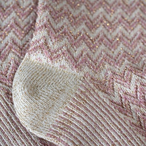 Nos chaussettes "Les Chevrons" en Rose - Maison Broussaud