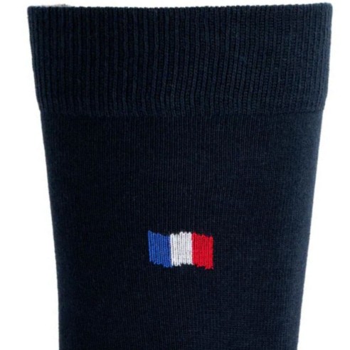 Nos mi-chaussettes "Les Drapeaux" marine - Maison Broussaud