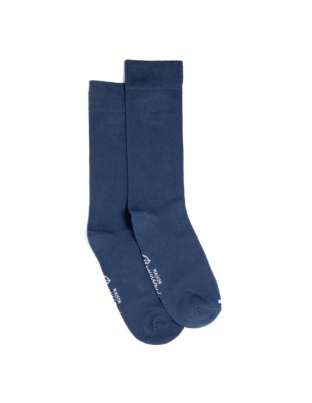 Chaussettes unies bleues - Maison Broussaud