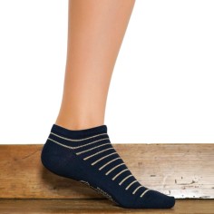 Nos chaussettes femme "Les Rayées" marine/or - Maison Broussaud