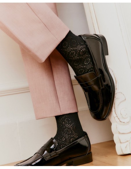 Nos chaussettes femme "La Dentelle" noir - Maison Broussaud