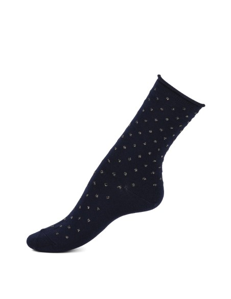 Nos chaussettes femme en laine bleu marine - Maison Broussaud