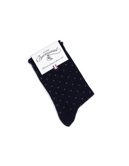 Nos chaussettes femme en laine bleu marine - Maison Broussaud
