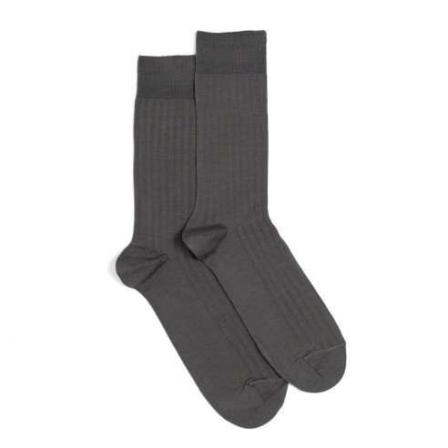 Nos chaussettes homme fil d’Écosse anthracite – Maison Broussaud