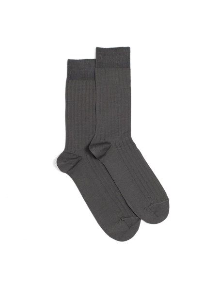 Nos chaussettes homme fil d’Écosse anthracite – Maison Broussaud