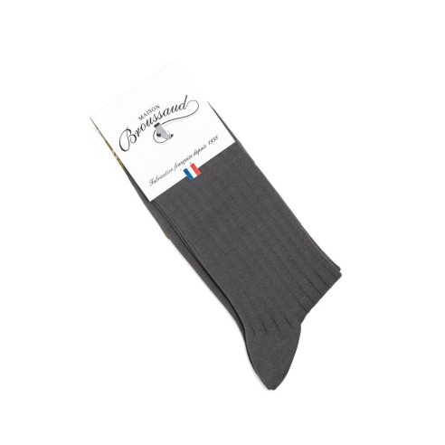 Nos chaussettes homme fil d’Écosse anthracite – Maison Broussaud