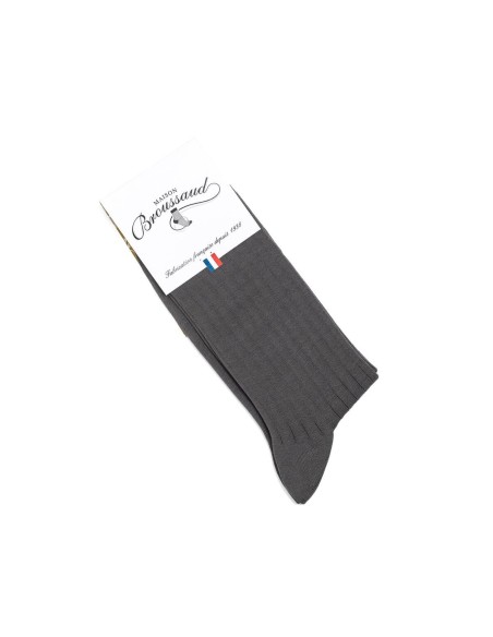 Nos chaussettes homme fil d’Écosse anthracite – Maison Broussaud
