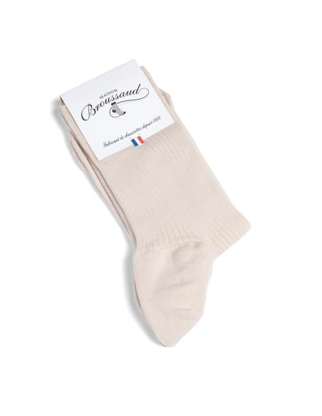 Nos chaussettes non-comprimantes beige pour femme - Maison Broussaud