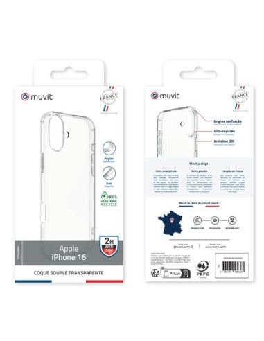 COQUE TRANSPARENTE 2M RECYCLEE IPHONE 16