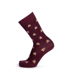 Chaussettes homme bordeaux Les Abeilles d'Or - Collection Napoléon