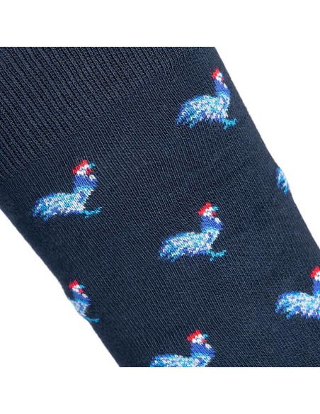 Nos chaussettes "Les Coqs", coloris marine - Maison Broussaud