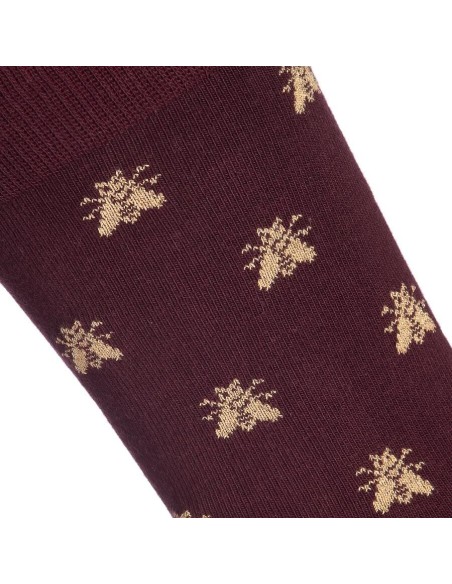 Chaussettes homme bordeaux Les Abeilles d'Or - Collection Napoléon