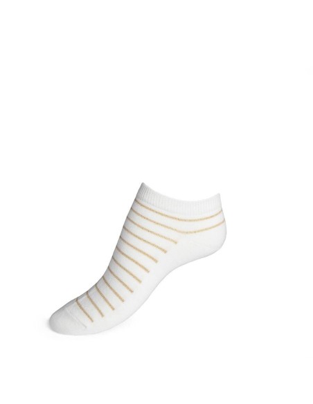 Nos chaussettes "Les rayées" blanc/or - Maison Broussaud