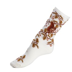 Nos chaussettes femme "Les Ecureuils" écru - Maison Broussaud
