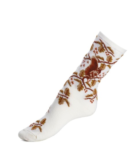Nos chaussettes femme "Les Ecureuils" écru - Maison Broussaud