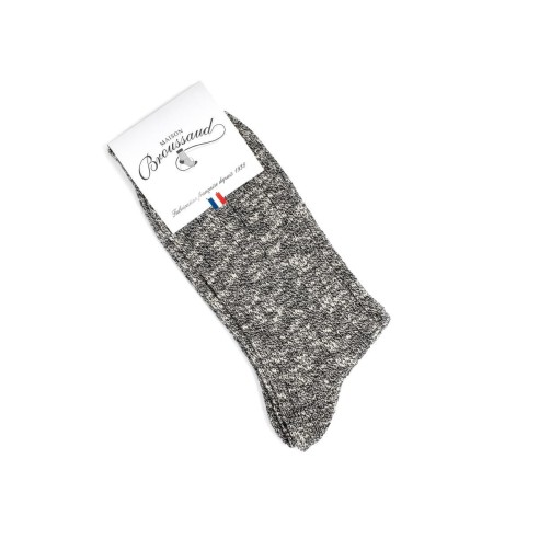 Chaussettes en double fil côtelé en coton - Maison Broussaud