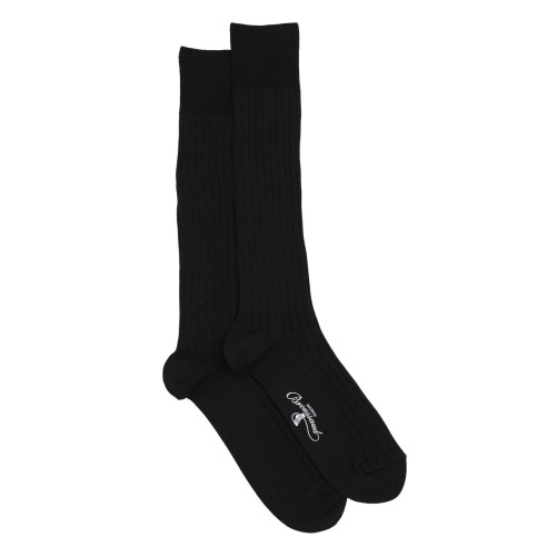 La fil d'Ecosse - chaussettes homme - coton mercerisé noir - Maison Broussaud
