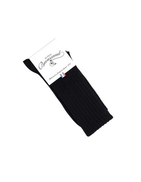 La fil d'Ecosse - chaussettes homme - coton mercerisé noir - Maison Broussaud