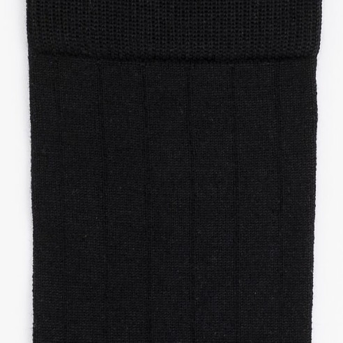 La fil d'Ecosse - chaussettes homme - coton mercerisé noir - Maison Broussaud