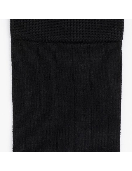 La fil d'Ecosse - chaussettes homme - coton mercerisé noir - Maison Broussaud