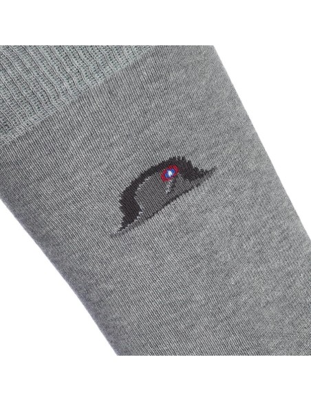 Chaussettes grises en coton Napoléon motif le bicorne