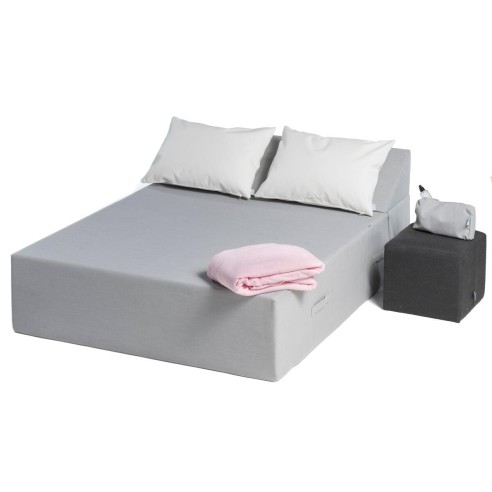 SUN PACK PALOMA POUF | 1 Lit de piscine COZIP deux places 180x140x38cm + 2 coussins 50x70 cm + 1 pouf 40x40cm