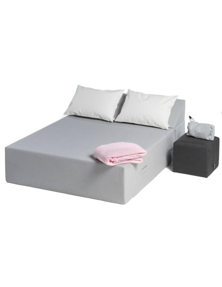 SUN PACK PALOMA POUF | 1 Lit de piscine COZIP deux places 180x140x38cm + 2 coussins 50x70 cm + 1 pouf 40x40cm