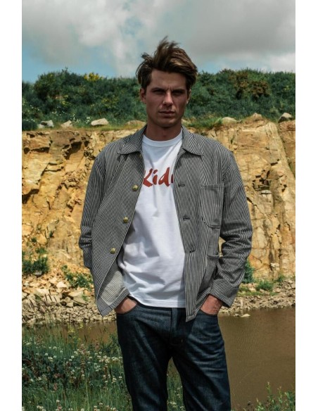 Veste Rayée Noir et Blanc Homme