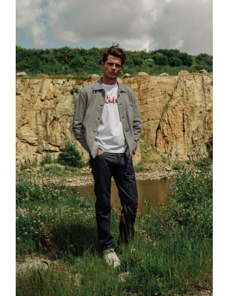 Veste Rayée Noir et Blanc Homme