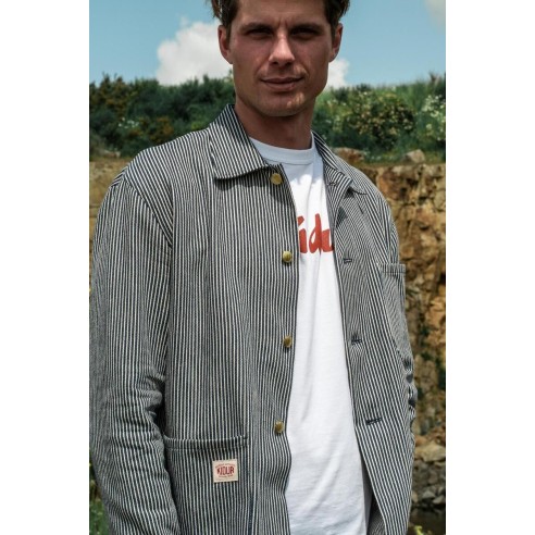 Veste Rayée Noir et Blanc Homme