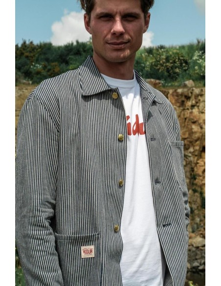 Veste Rayée Noir et Blanc Homme