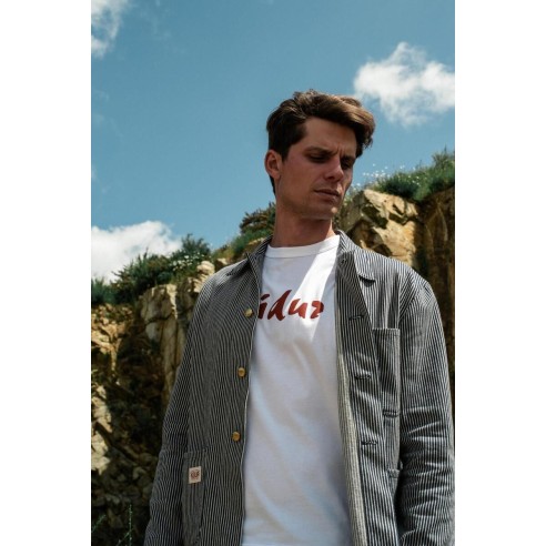 Veste Rayée Noir et Blanc Homme