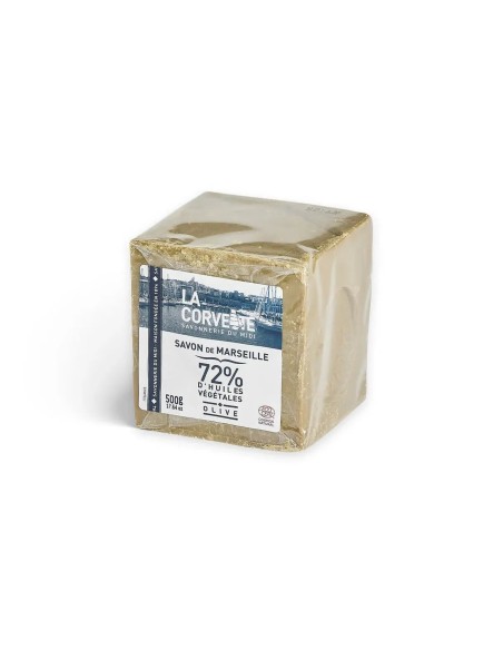 Cube de Savon de Marseille OLIVE – 500g – Sous film – COSMOS NATURAL