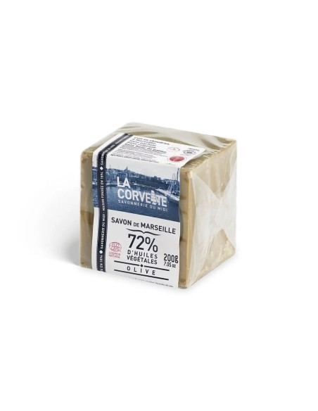 Cube de Savon de Marseille OLIVE – 200g – Sous film – COSMOS NATURAL